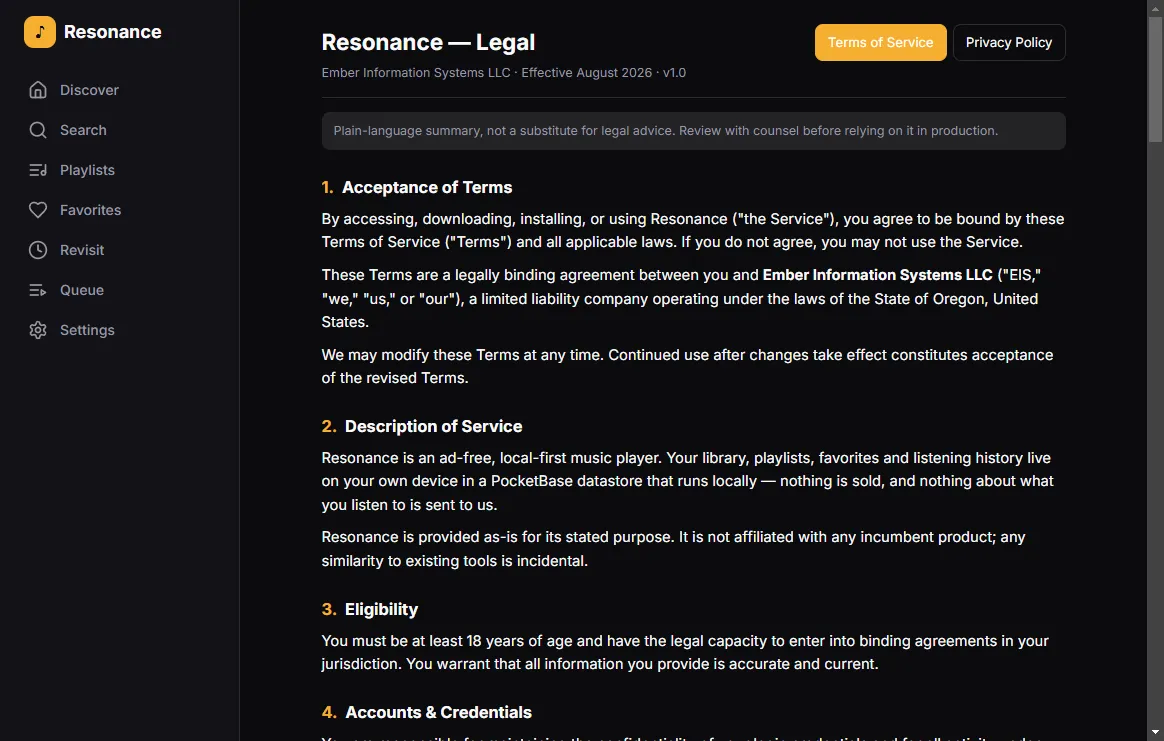 Resonance screenshot